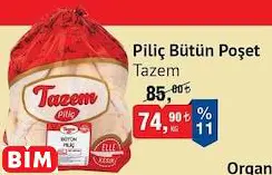 TAZEM PİLİÇ BÜTÜN POŞET KG